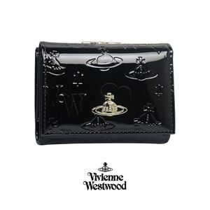Vivienne Westwood Glossy Black Embossed Patent Wallet